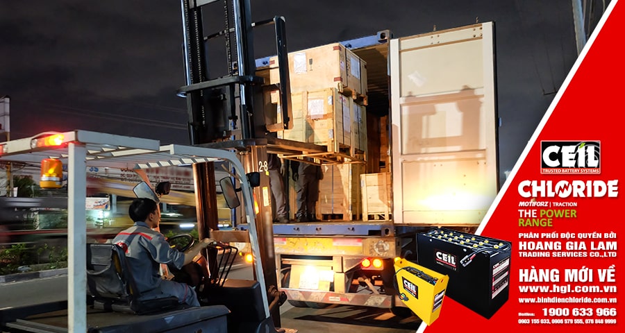 Hàng mới về 10/2019: Bình điện xe nâng CEIL (CHLORIDE)