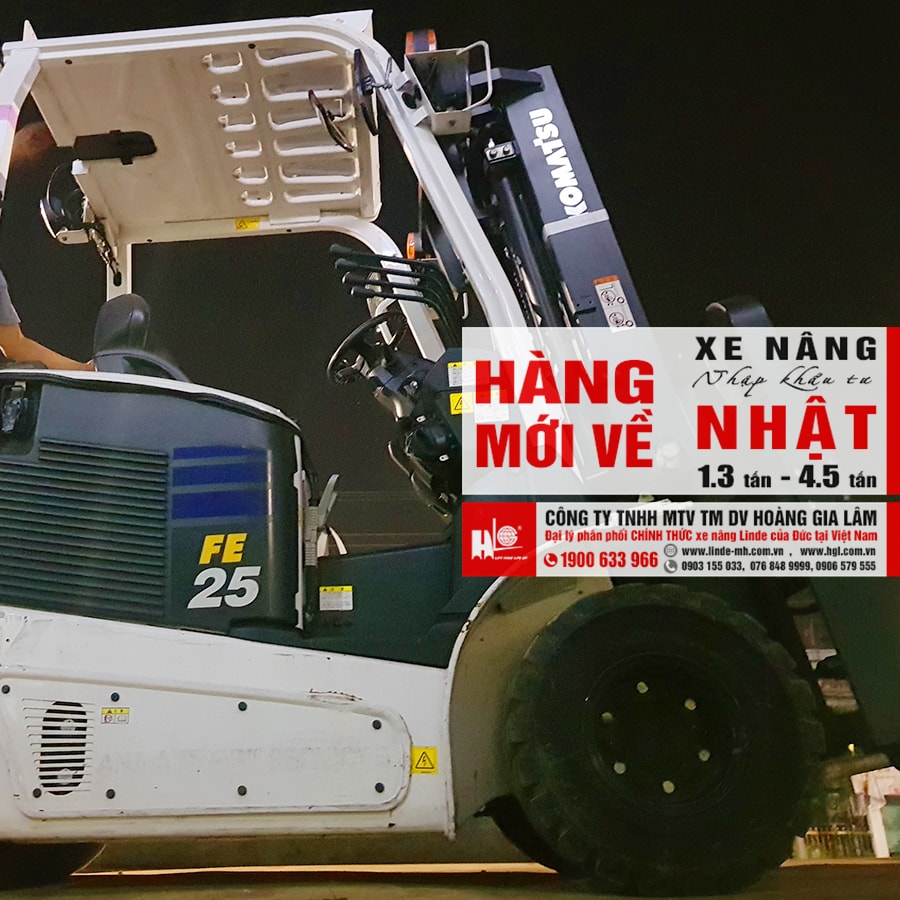Hàng mới về 4.2020: 4 container xe nâng Nhật 1.3 tấn - 4.5 tấn