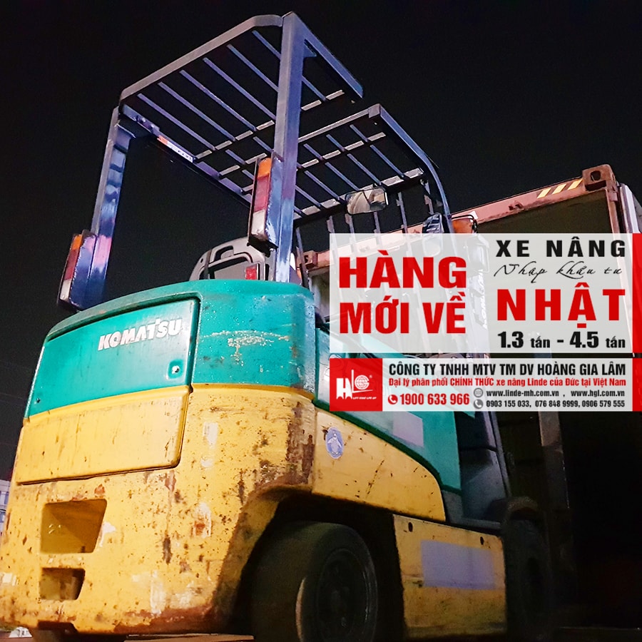 Hàng mới về 4.2020: 4 container xe nâng Nhật 1.3 tấn - 4.5 tấn