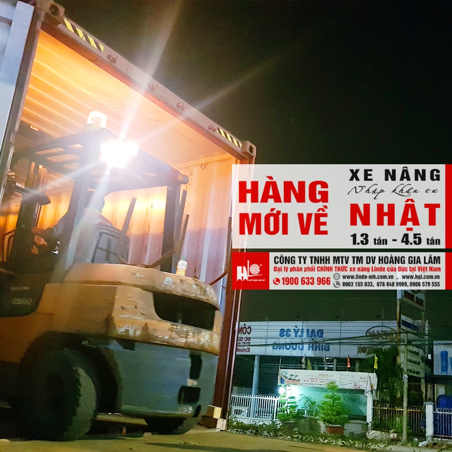 Hàng mới về 4.2020: 4 container xe nâng Nhật 1.3 tấn - 4.5 tấn