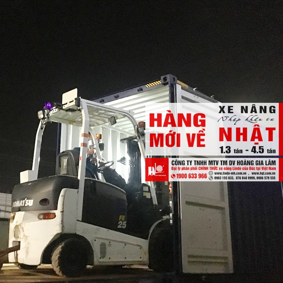 Hàng mới về 4.2020: 4 container xe nâng Nhật 1.3 tấn - 4.5 tấn