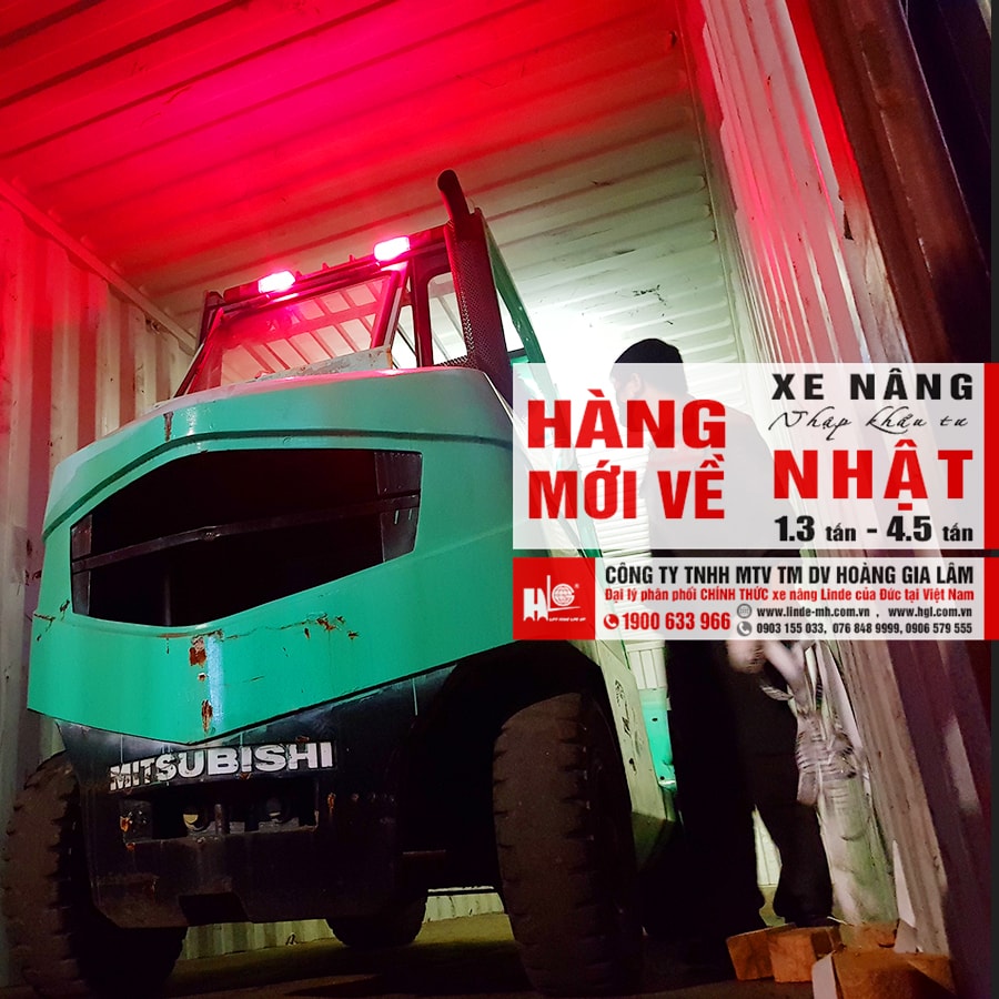 Hàng mới về 4.2020: 4 container xe nâng Nhật 1.3 tấn - 4.5 tấn