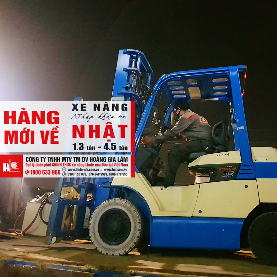 Hàng mới về 4.2020: 4 container xe nâng Nhật 1.3 tấn - 4.5 tấn