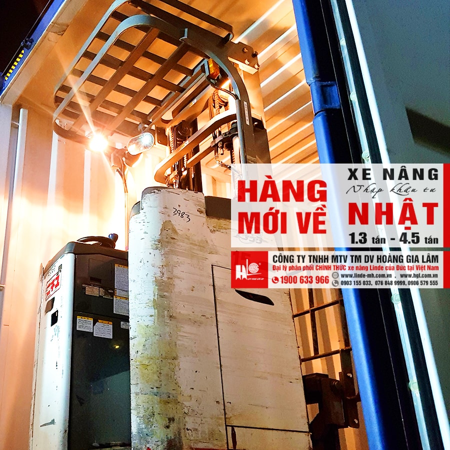 Hàng mới về 4.2020: 4 container xe nâng Nhật 1.3 tấn - 4.5 tấn