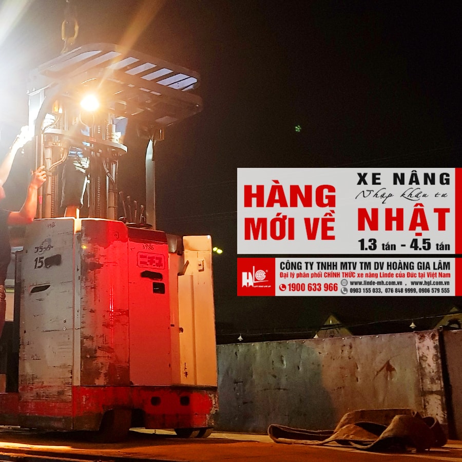 Hàng mới về 4.2020: 4 container xe nâng Nhật 1.3 tấn - 4.5 tấn