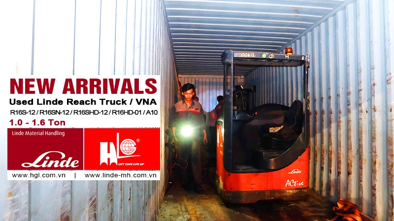 Hàng mới về 10.2020: Container xe nâng Linde đã qua sử dụng 1-1.6 tấn
