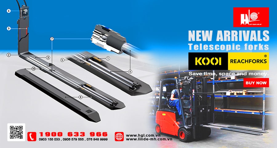 Hàng mới về 6.2021: Càng xe nâng double deep KOOI® mới 100%