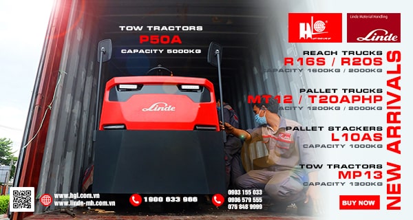 Hàng mới về 9.2021: Container xe nâng Linde R16S, R20S, P50A, L10AS, T20APHP, MT12 & MP13 mới 100%