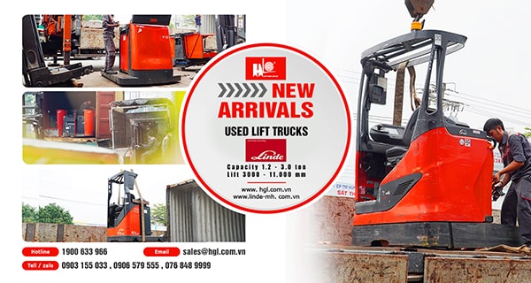 Xe nâng VNA, reach truck, forklift, xe nâng tay Linde đã qua sử dụng | Hàng mới về 11.2022
