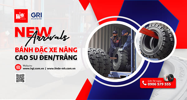 Bánh đặc xe nâng cao su GRI | Hàng mới về (307)